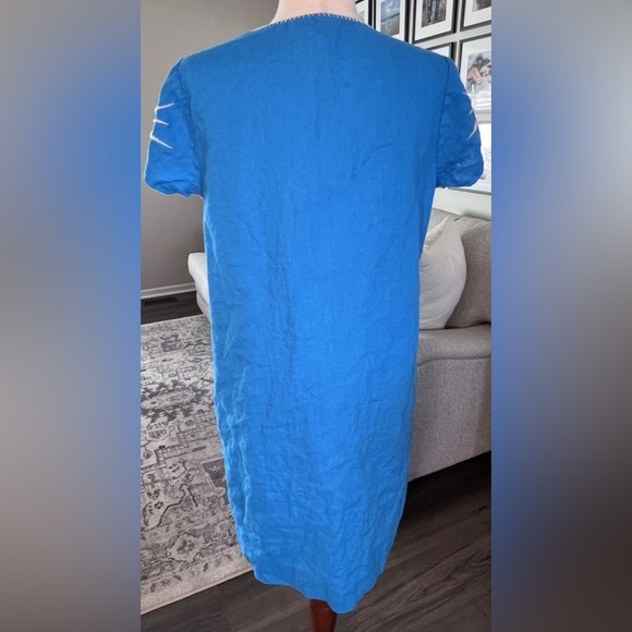 Johnny Was Nohea Linen Drape Tunic Dress Size Small Flamingo Pineapple Floral - Picture 5 of 11